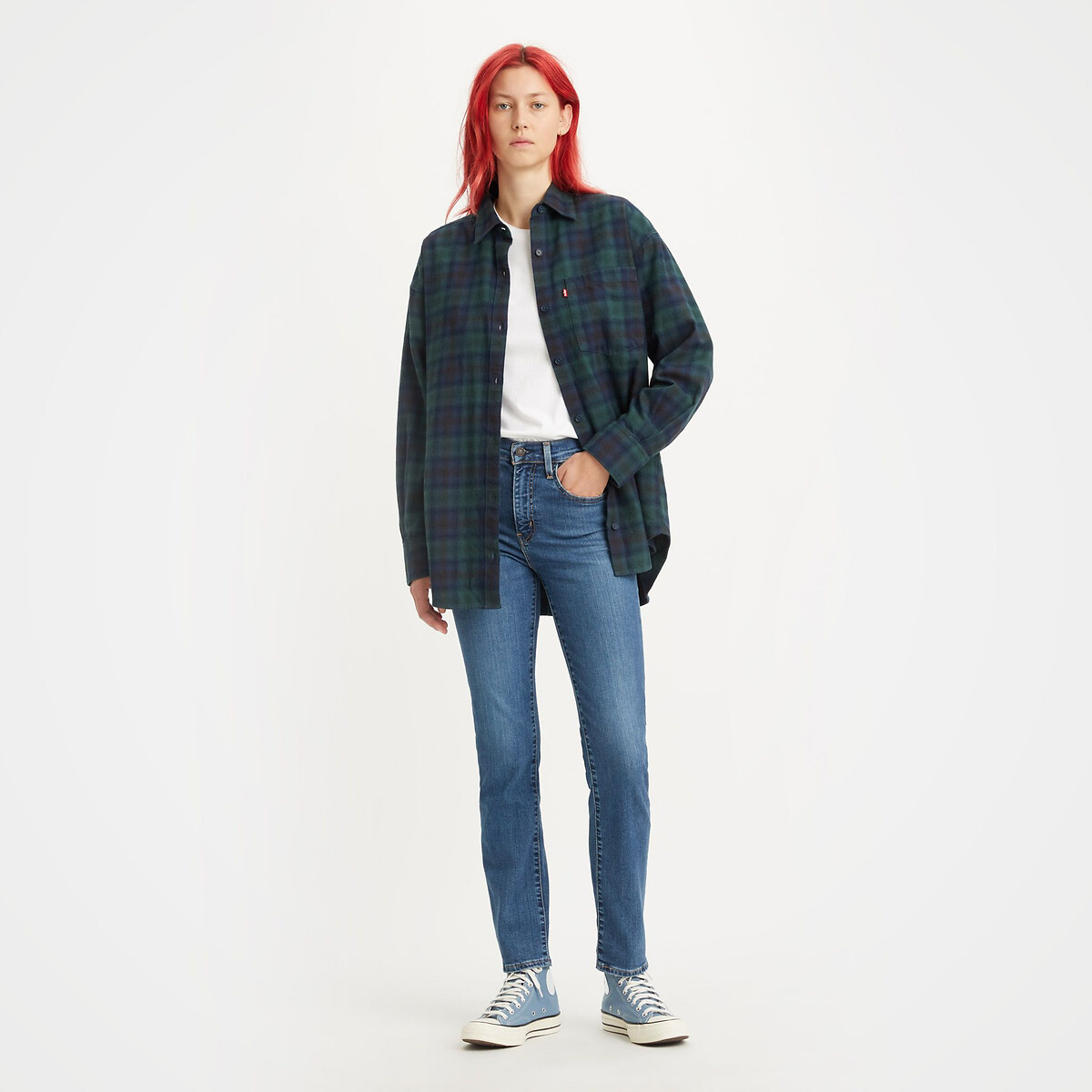 Jean 724 High Rise Straight blue wave mid, LEVI'S