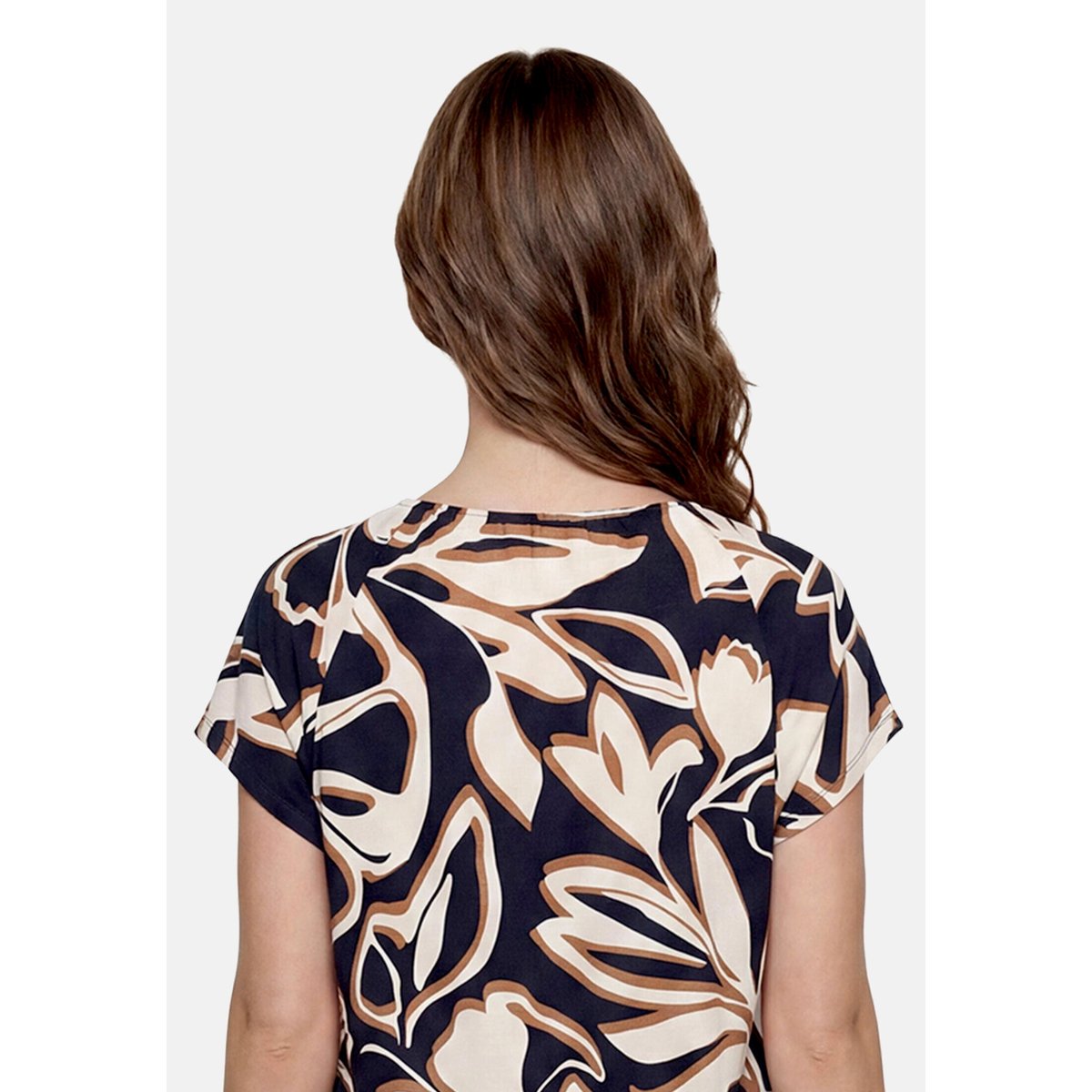 Haut imprimé à élastique dark blue/brown, BETTY BARCLAY