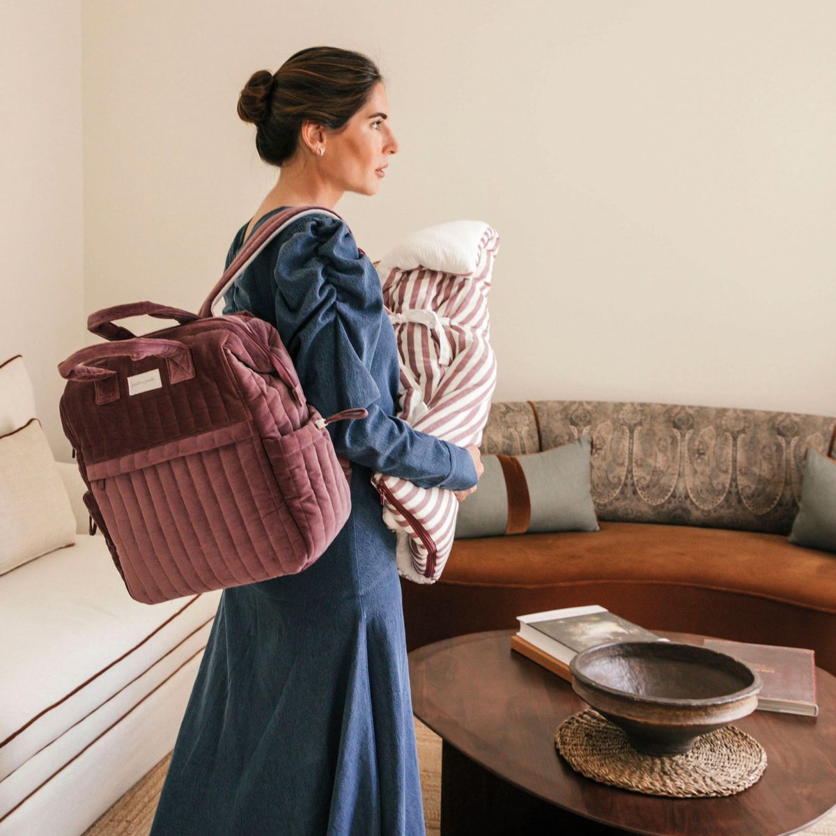 Sac à dos à langer mauve, PASITO A PASITO