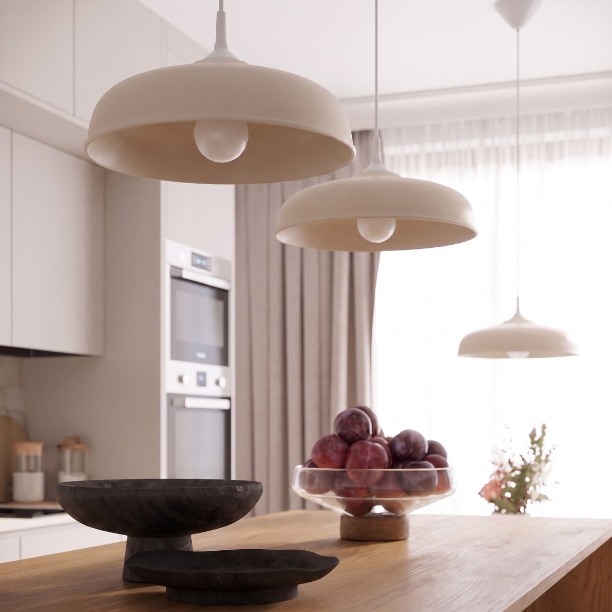 Suspension Acier Beige E27 1 Gina beige, EDEN