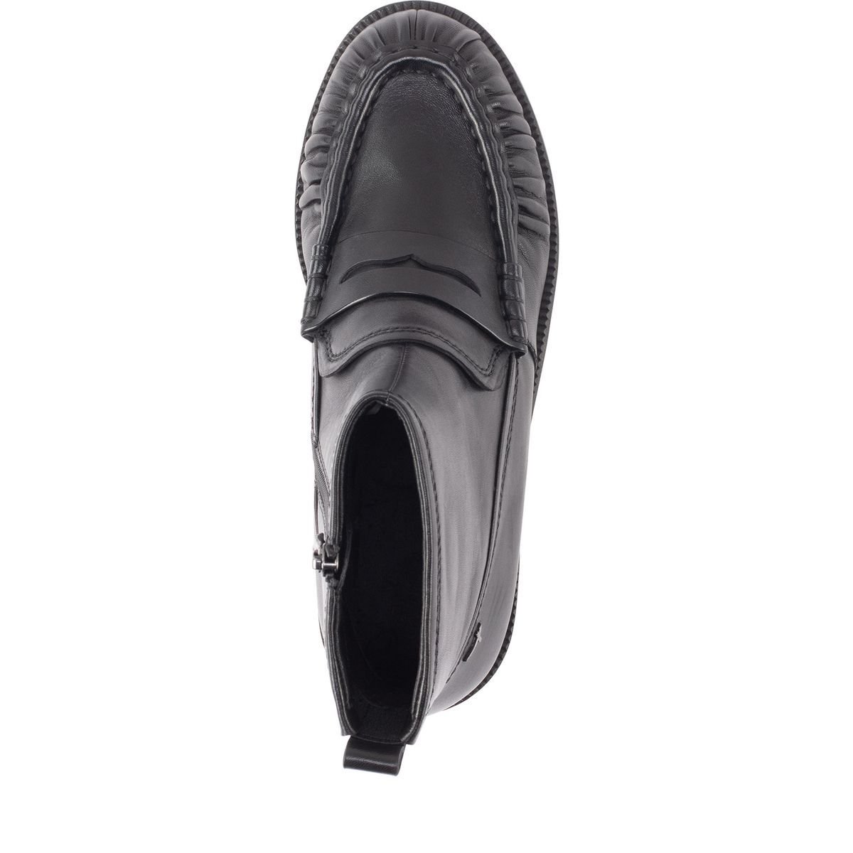 Bottine en cuir noir cuir, TAMARIS