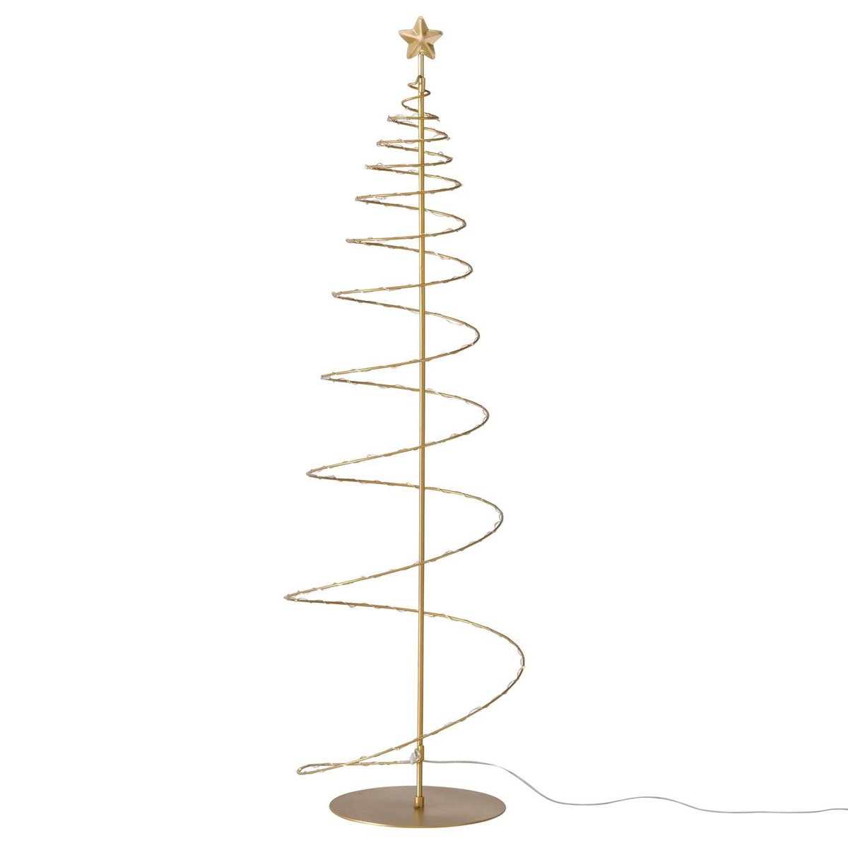 Décoration de Noël lumineuse à poser sapin led métal doré 24x24x80cm doré, WADIGA