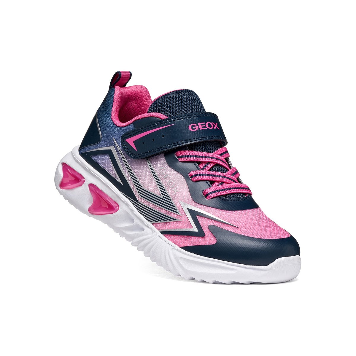 Baskets À Led J ASSISTER bleu marine/fuchsia, GEOX