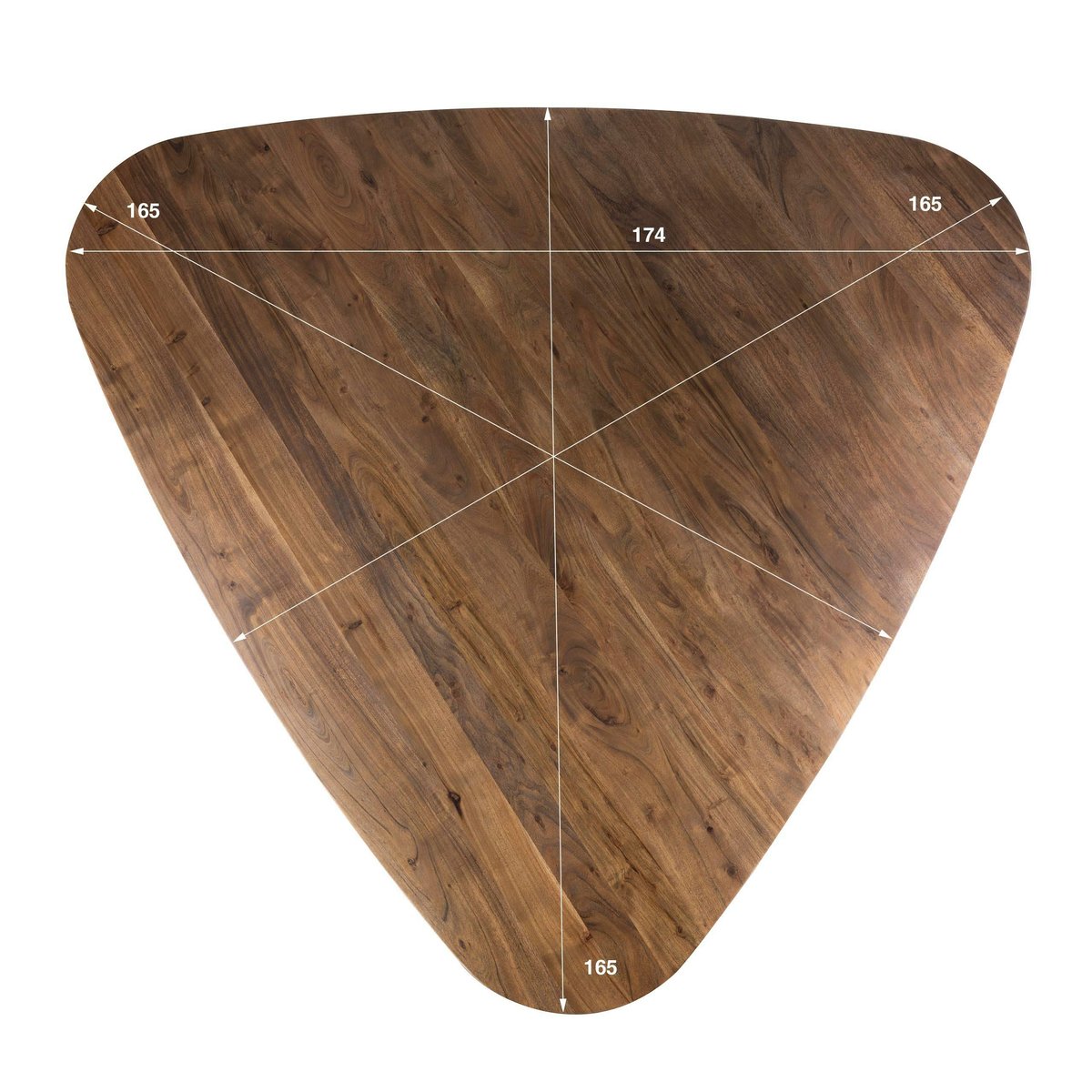 Table à manger bois foncé forme triangulaire organique 165 cm MYSORE marron, PIER IMPORT