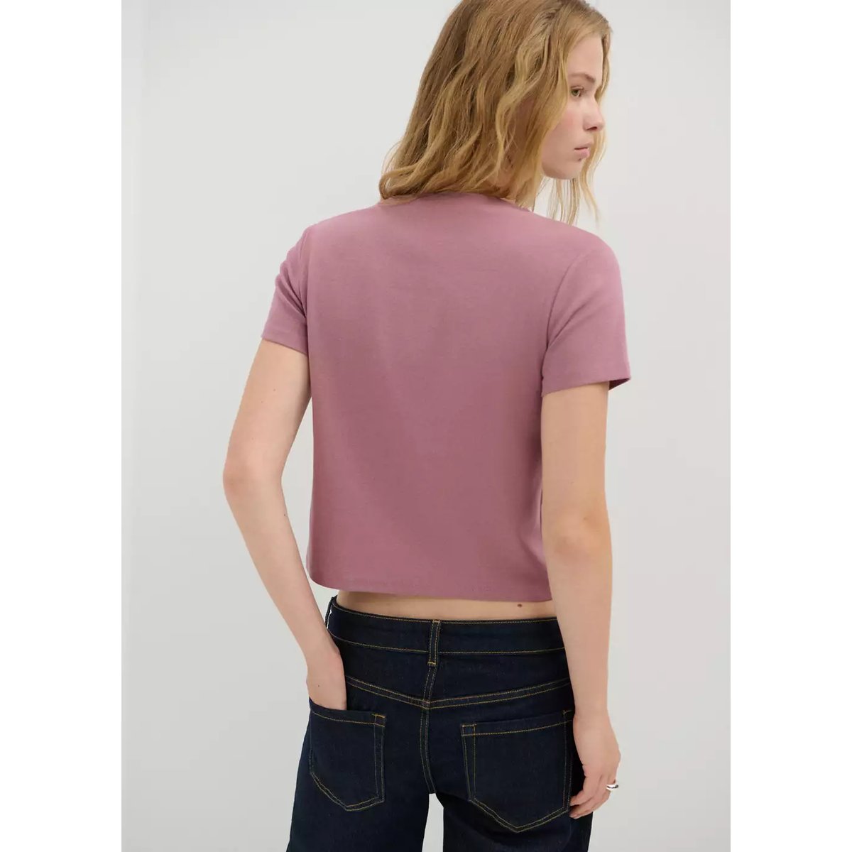 T-shirt détail clous rose pastel, MANGO TEEN