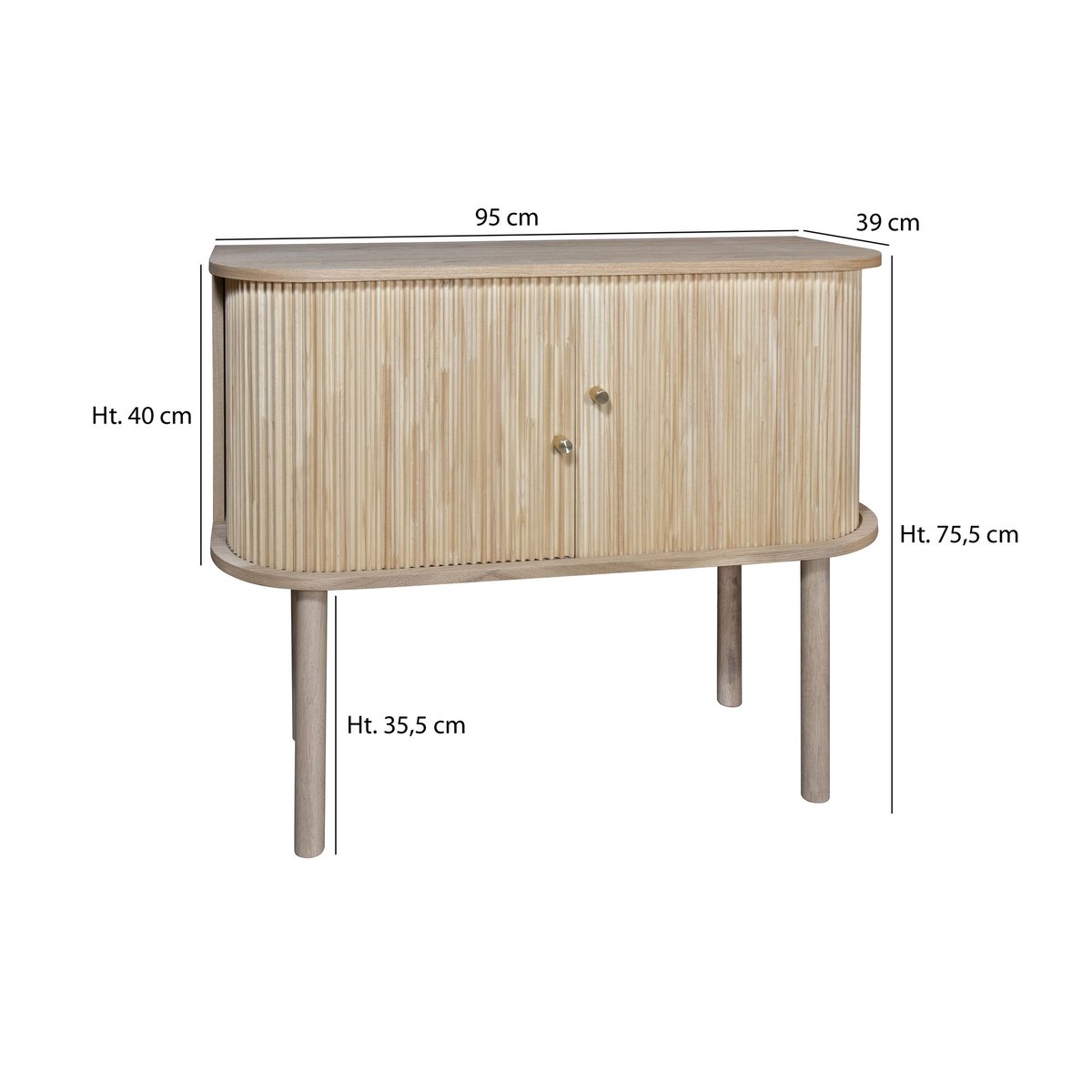 Bahut en bois clair avec portes coulissantes, HECTOR naturel, NOW'S HOME