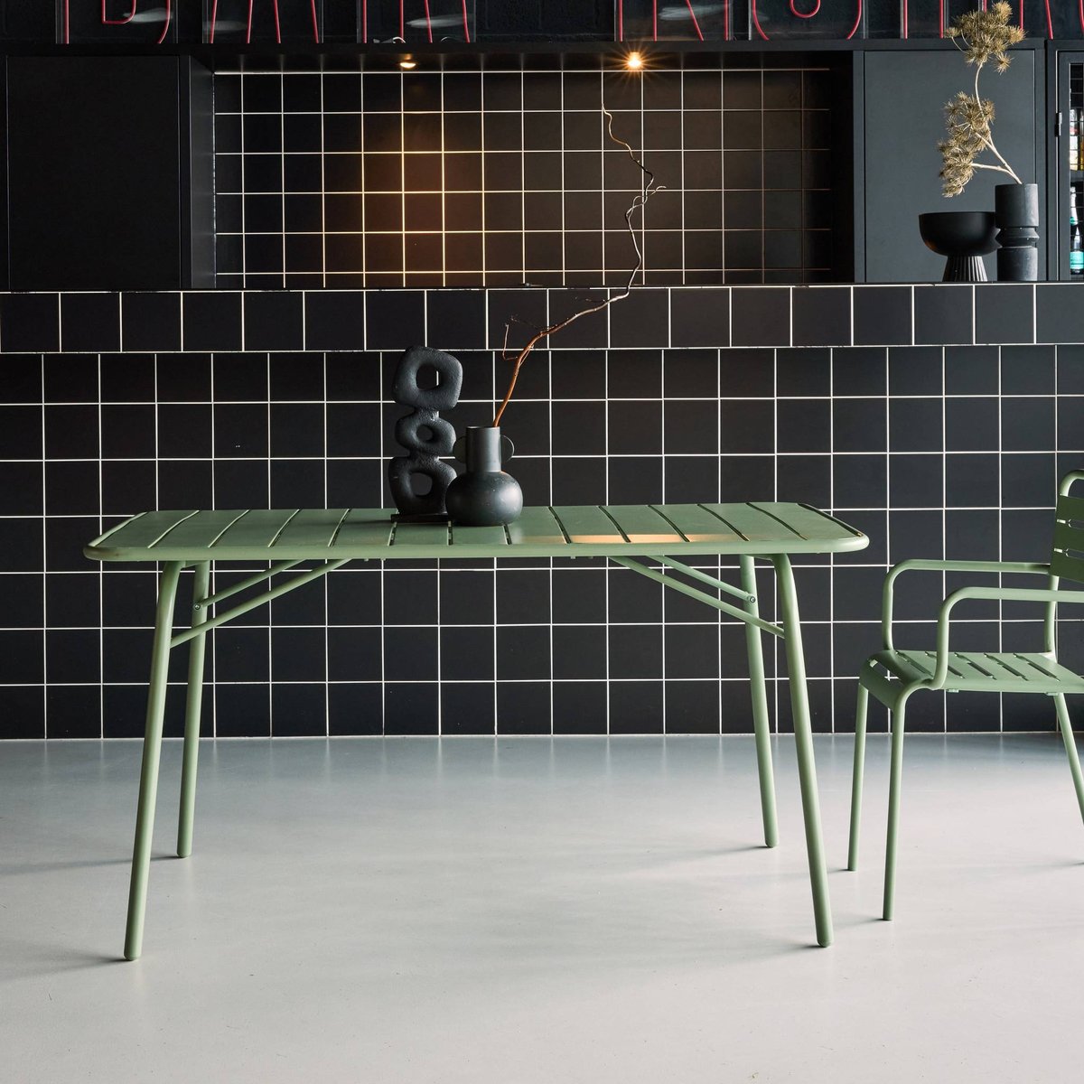 Table de jardin pliante métal 6 places AMELIA anthracite, SWEEEK