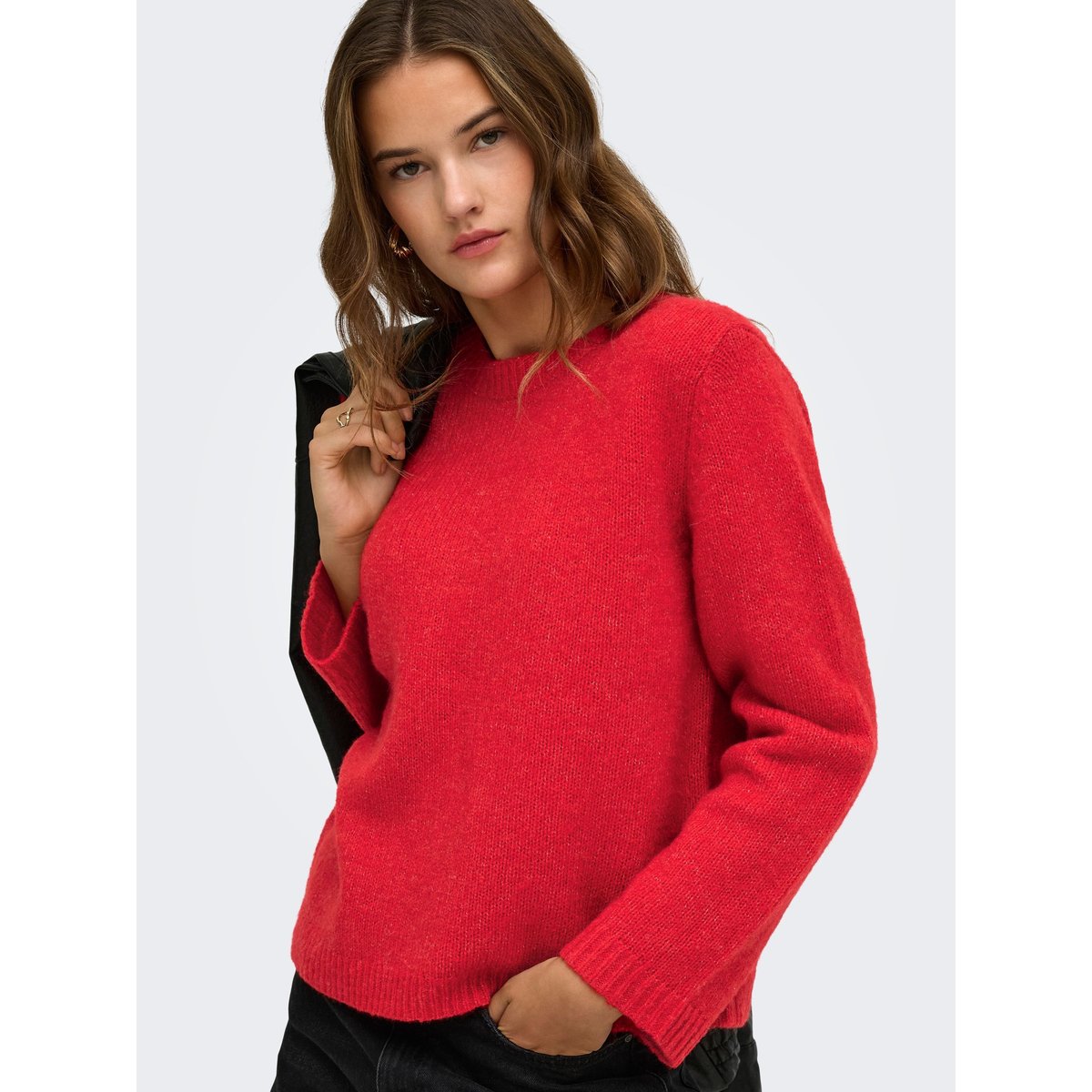 Pull En Maille rouge - barbados cherry 1, ONLY