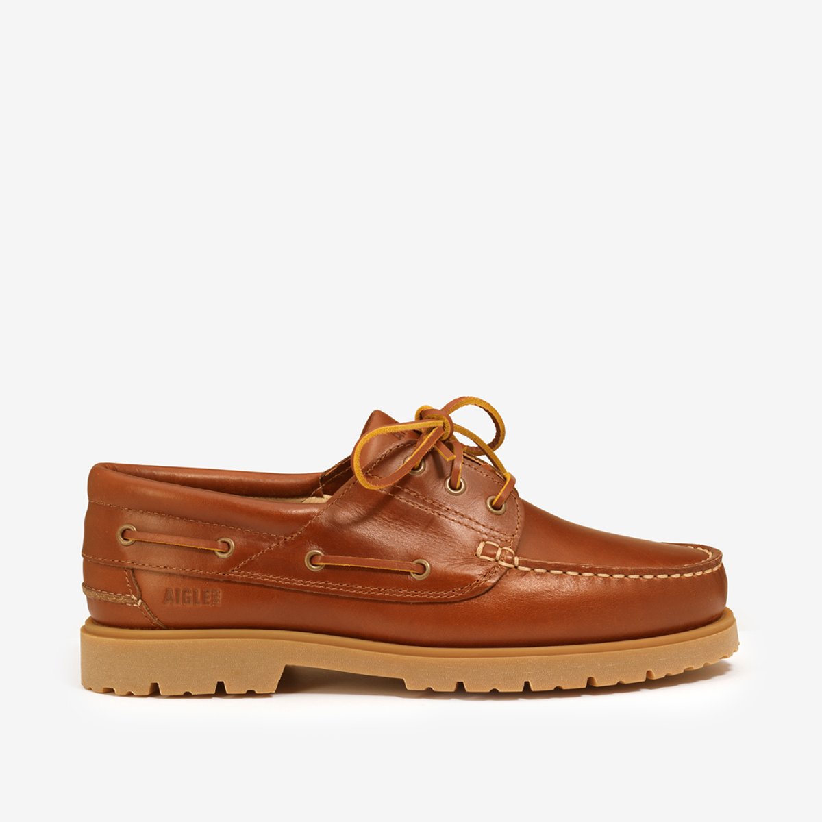 Chaussures bateau en cuir TARMAC marron, AIGLE