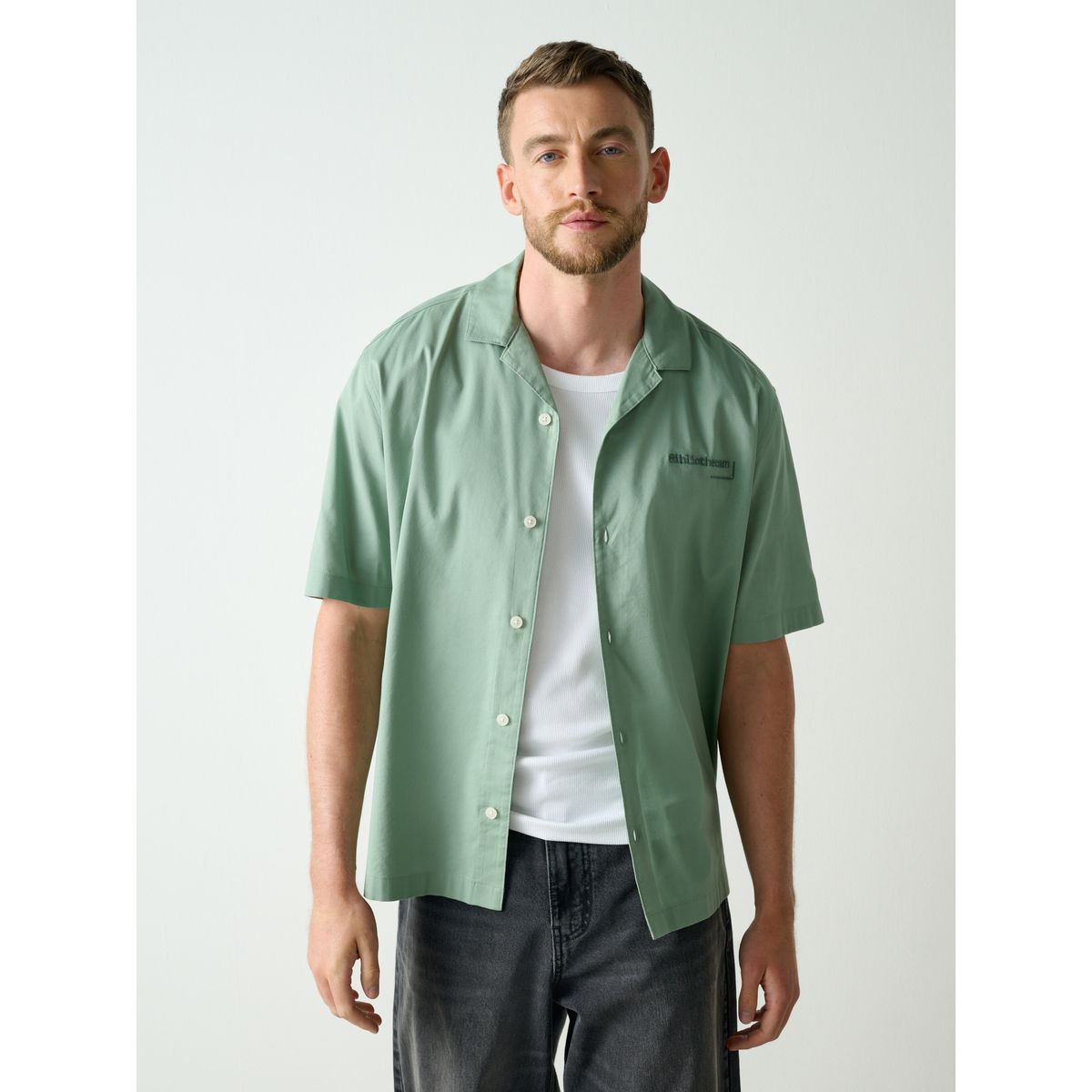 Chemise manches courtes imprimé dos bleu, NEXT