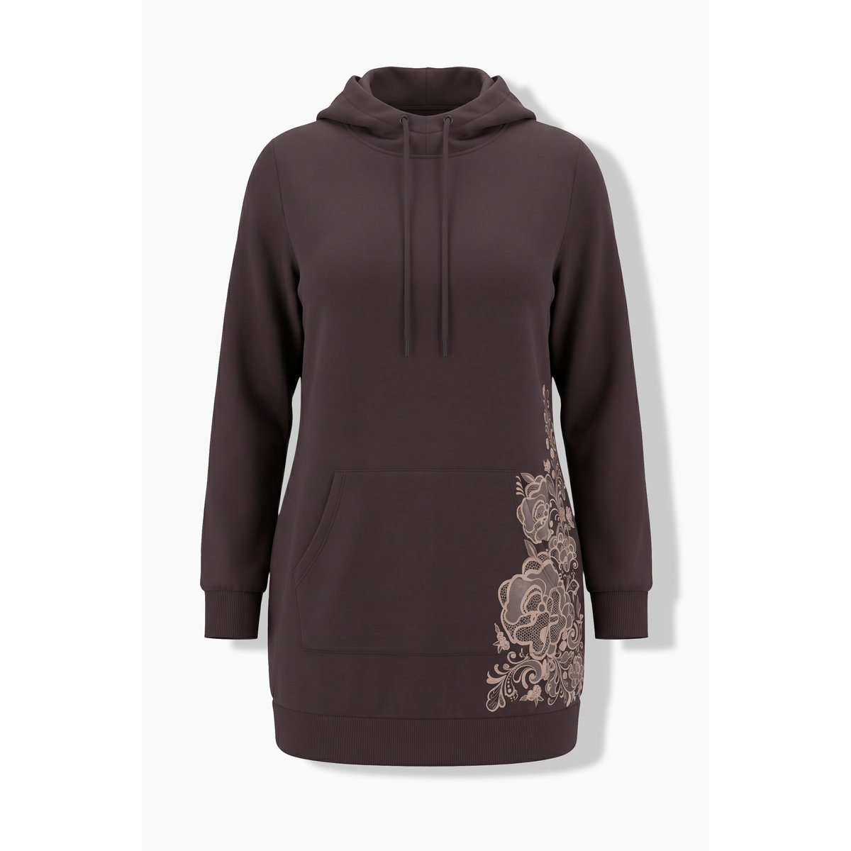 Sweat-shirt oversize, motif à fleurs acajou, ULLA POPKEN