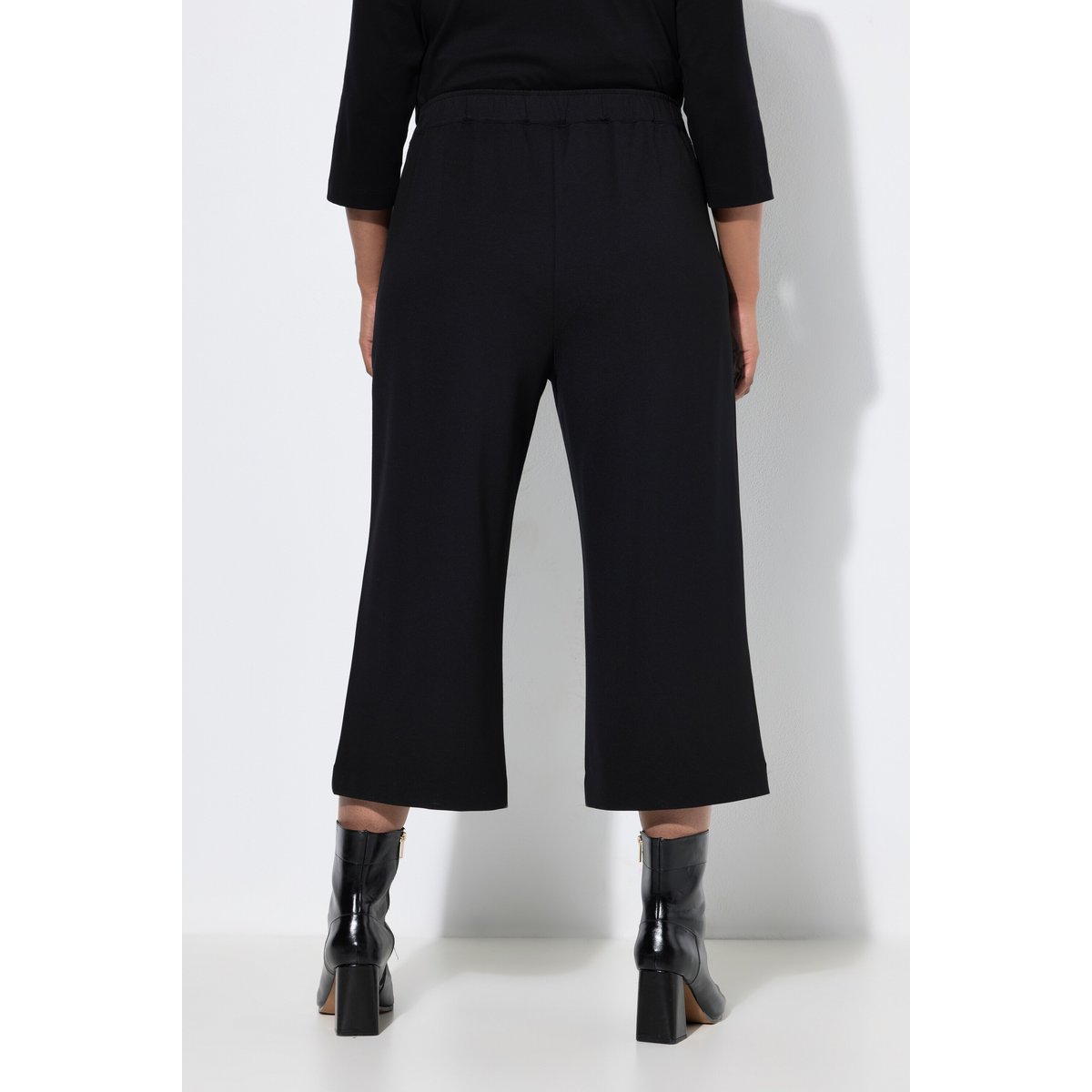 Jupe-culotte en point de Rome noir, ULLA POPKEN