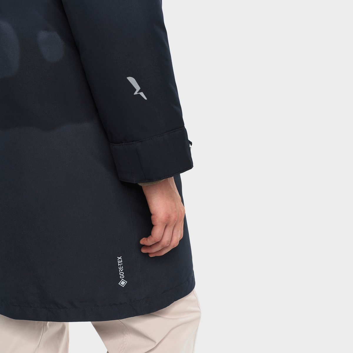 Parka longue capuche fixe fermeture zippée, mi-saison noir, AIGLE