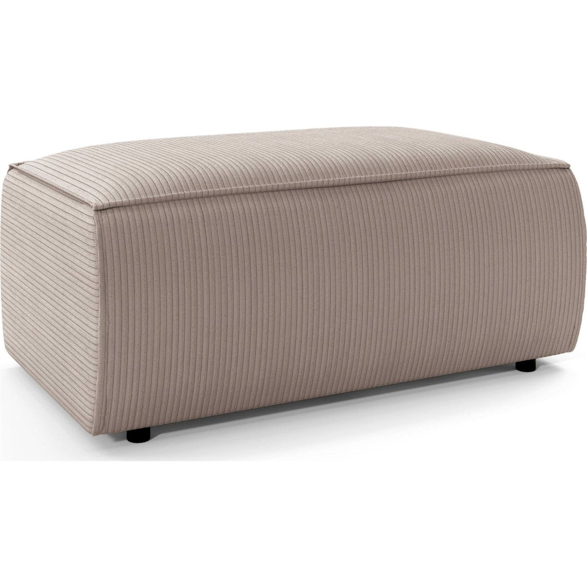Pouf rectangulaire velours côtelé FARESE marron camel côtelé poso, RECOLLECTION