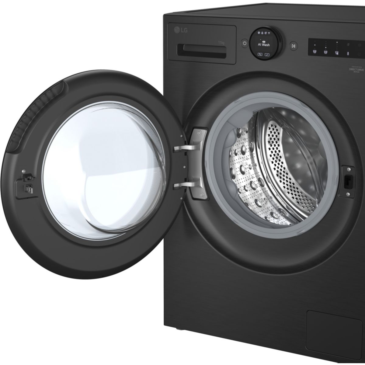 Lave linge hublot F14X76BSTA - 11 kg - 1400 tr/min - Classe A - Moteur direct drive - Autodosage - Wifi - Noir couleur unique, LG