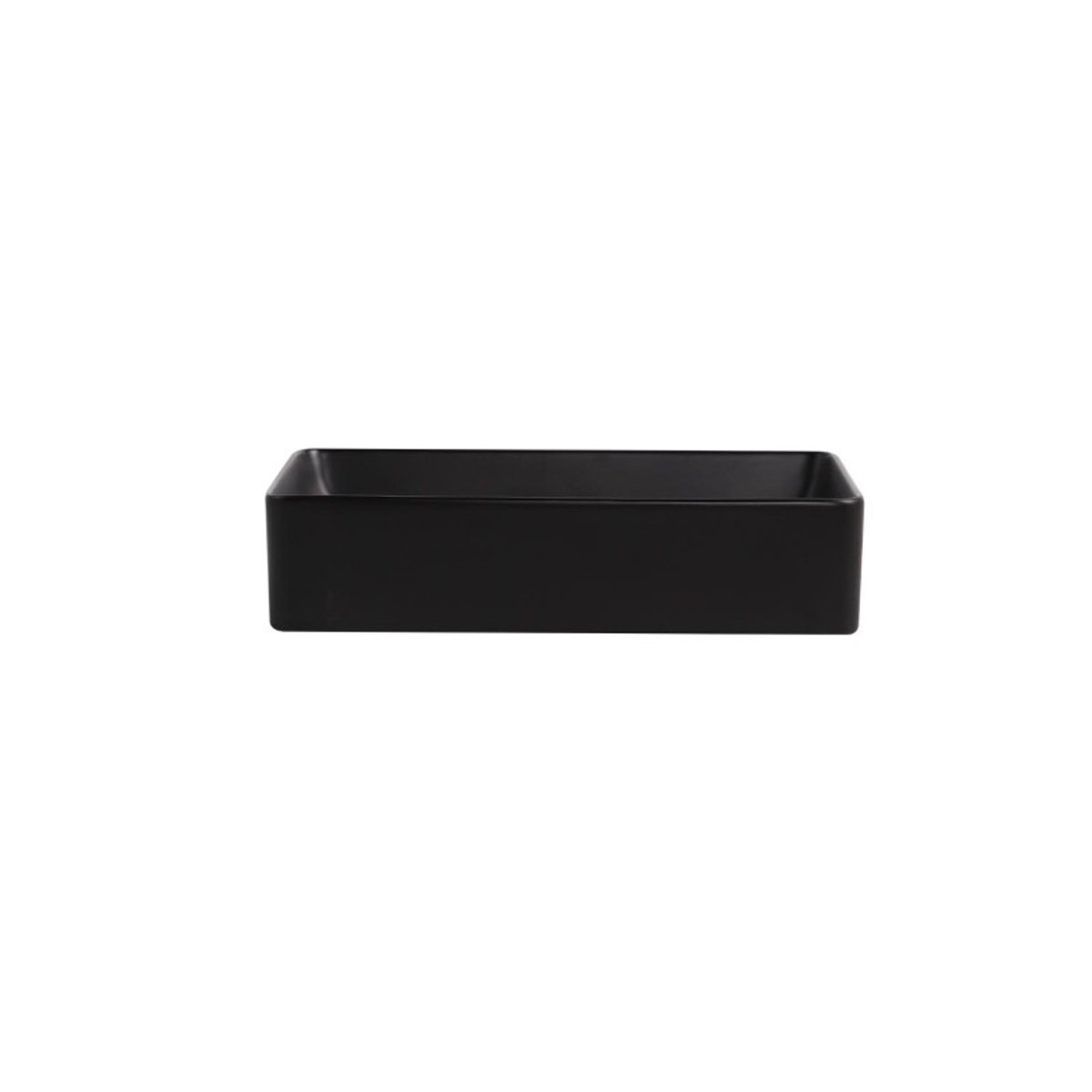 Vasque à poser rectangle en céramique blanche 47x36cm ROMY noir mat, MOB IN