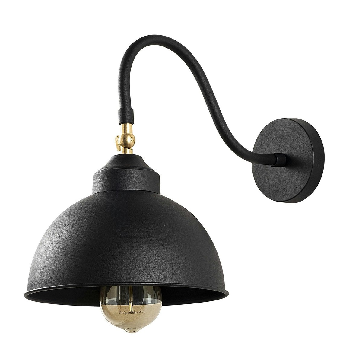 Applique vintage noir mat, abat-jour orientable SILE noir, PIER IMPORT
