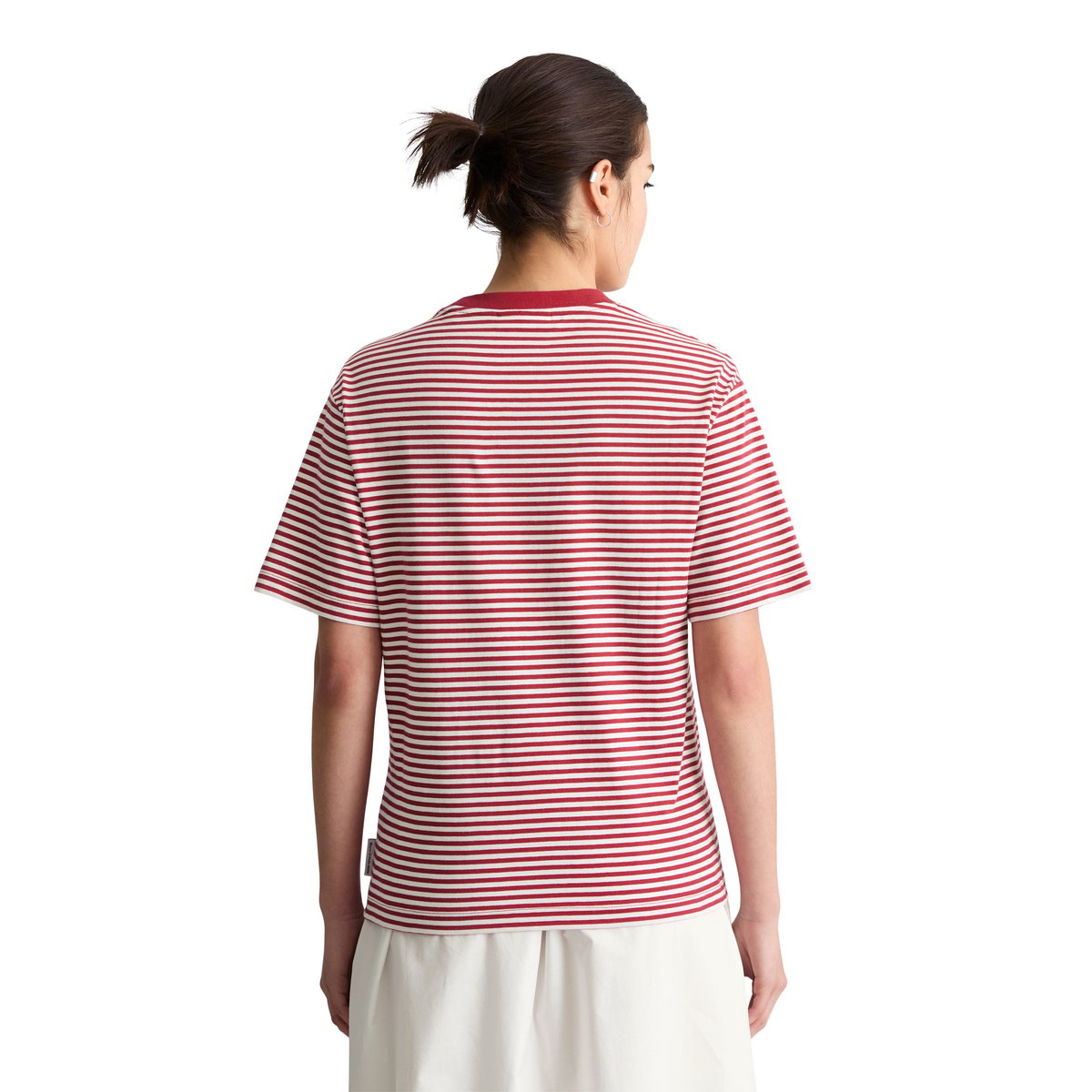 T-shirt à rayures regular en coton organique rouge, MARC O’POLO DENIM