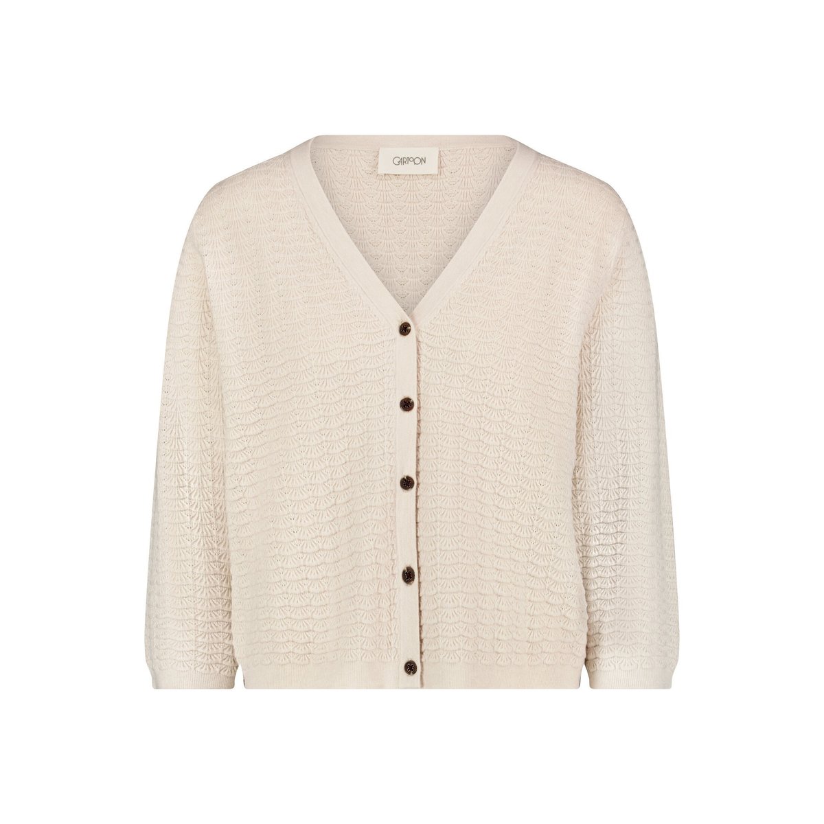 Cardigan en maille à encolure en v silky beige, CARTOON