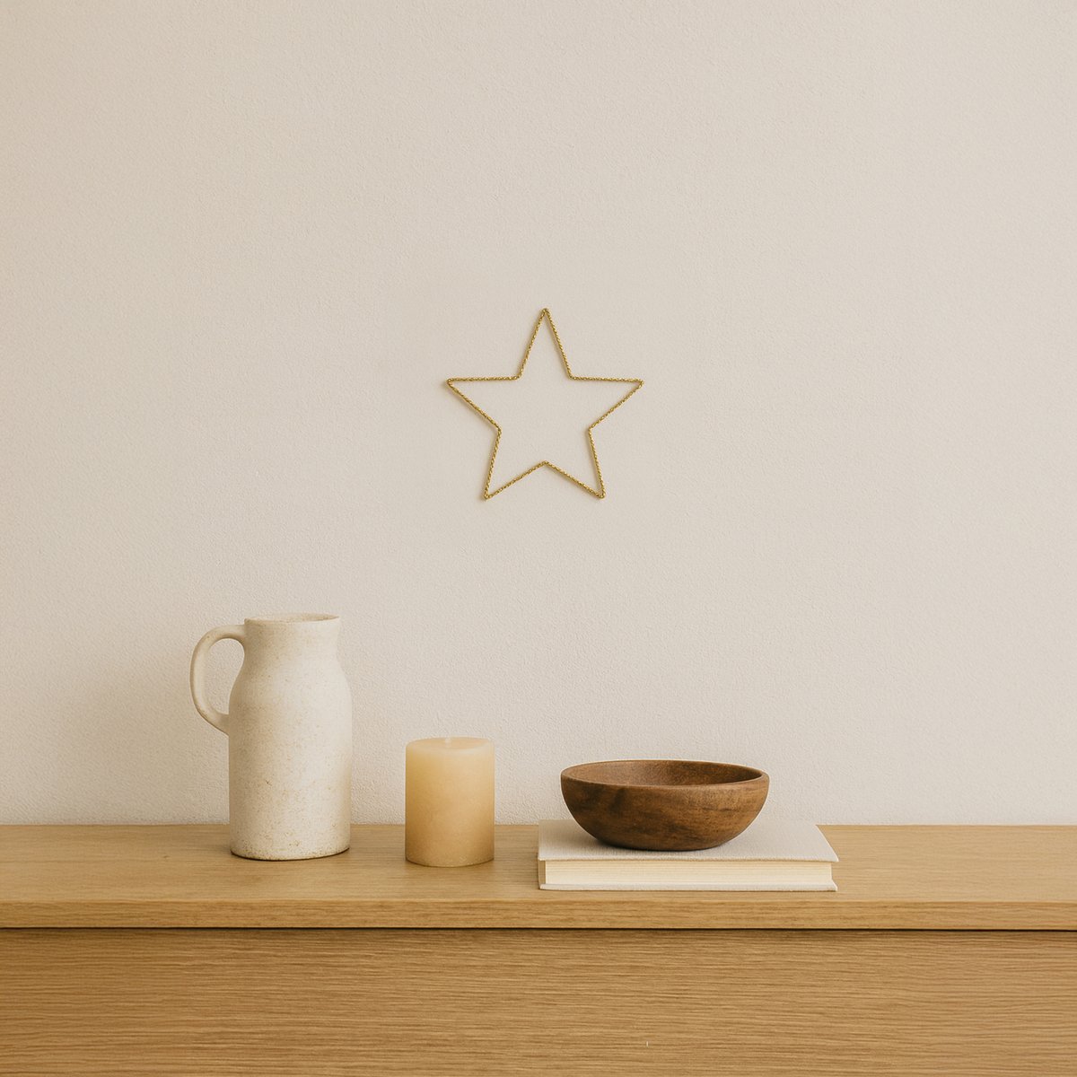 Déco murale étoile fil laiton torsadé - LOJI doré vieilli, HOME MAISON