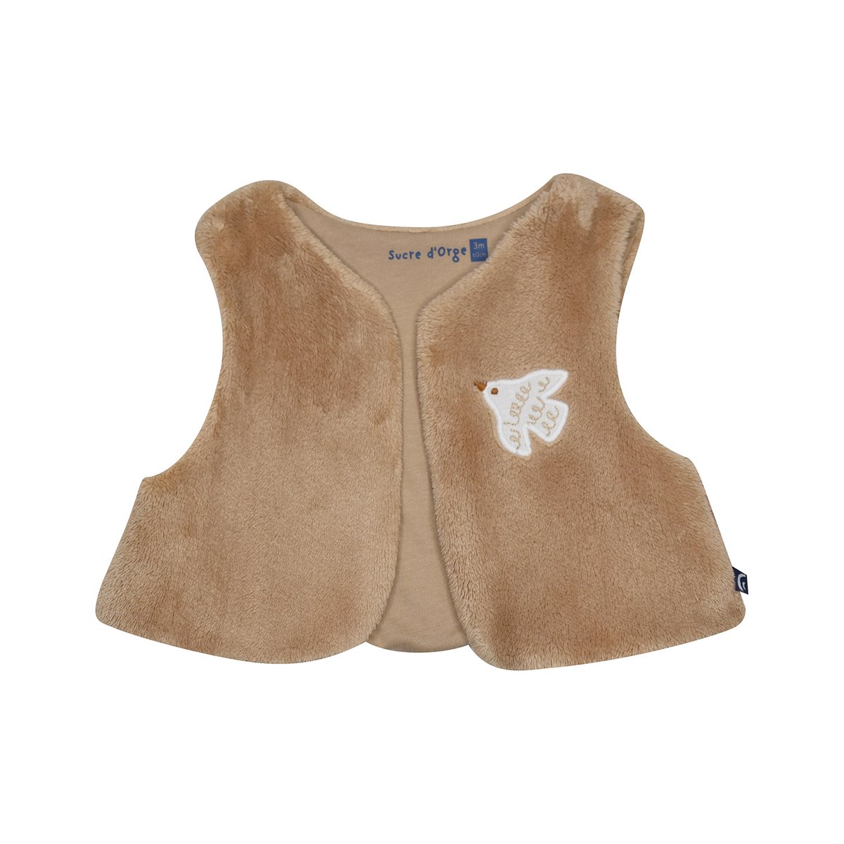 Robe gilet s/s mches servane maille beige, SUCRE D'ORGE