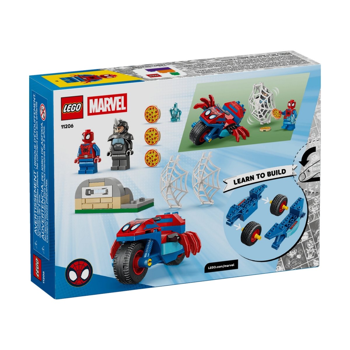 Spidey sur sa moto contre Rhino multicolore, LEGO