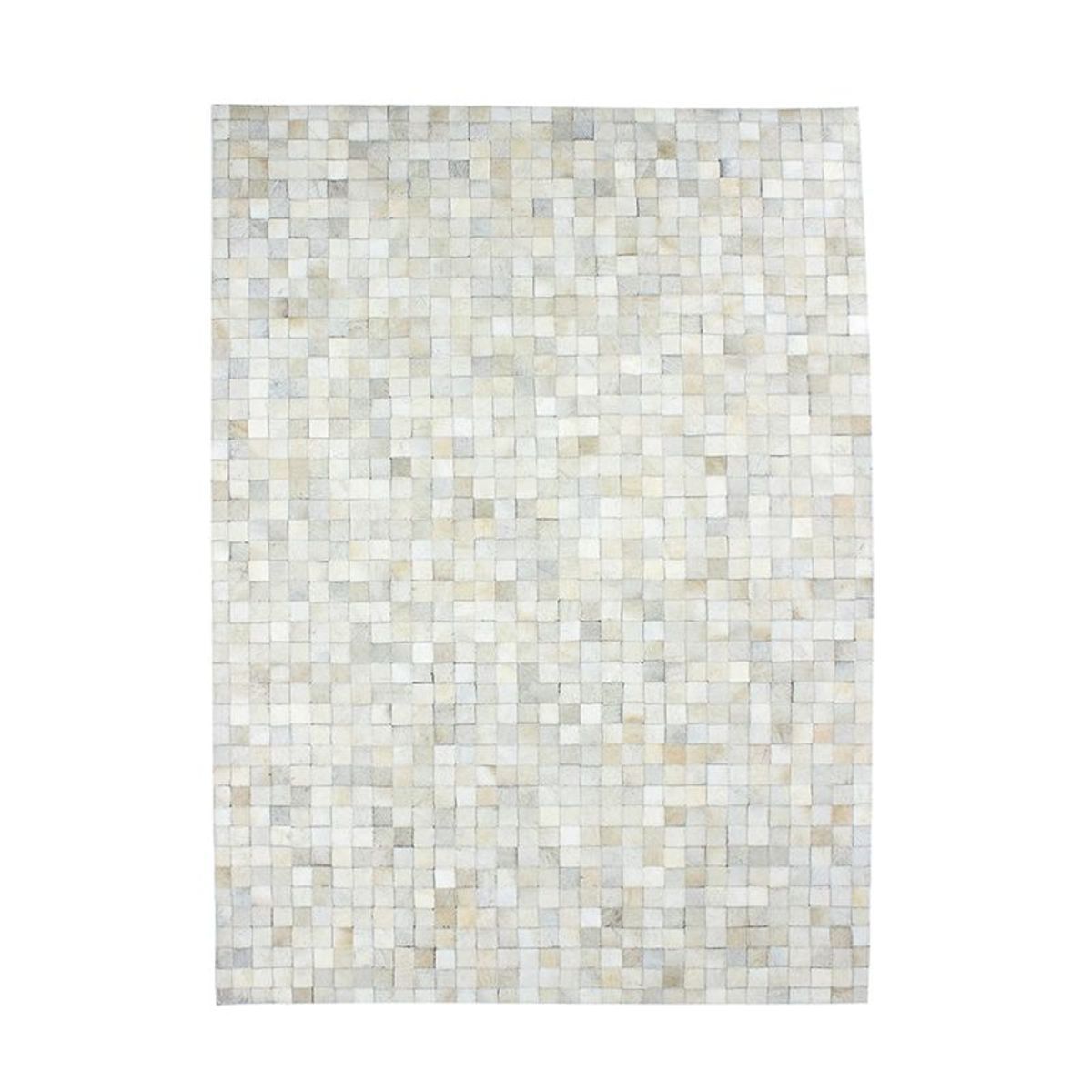 Tapis en cuirs recyclés motif mosaïque  CUIR blanc, THE DECO FACTORY