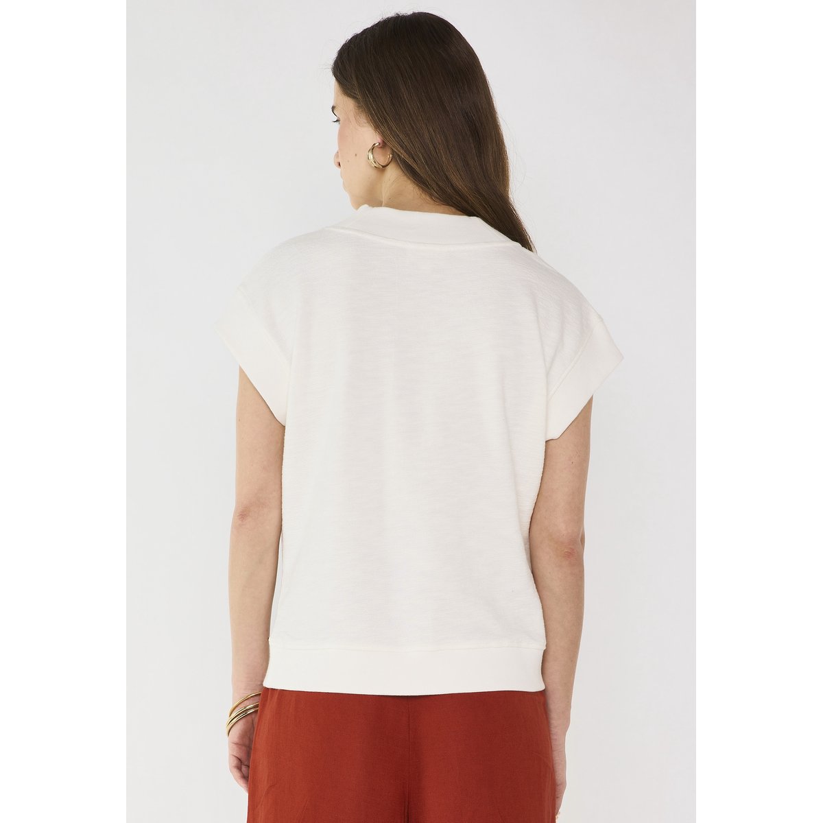 T-shirt manches courtes en coton LYS ecru, Maison 123