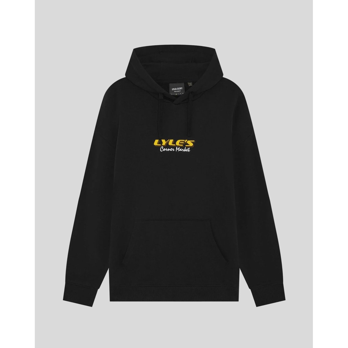 Sweat à capuche Corner Market graphique noir jais, LYLE & SCOTT