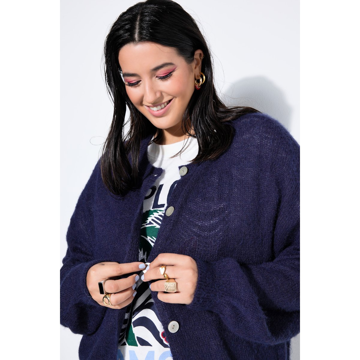 Cardigan en maille très douce marine, STUDIO UNTOLD