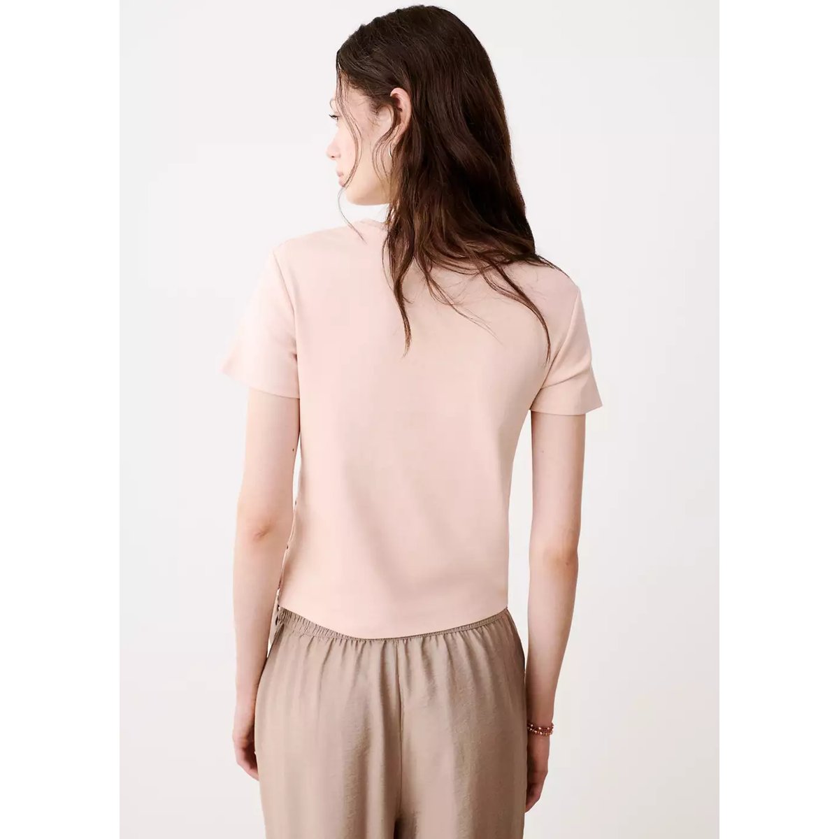 T-shirt détail ouverture rose pastel, MANGO TEEN