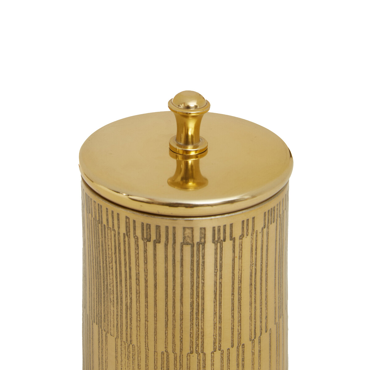 300ml Etched Line Gold Finish Canister with Lid gold-coloured, FIFTY FIVE SOUTH