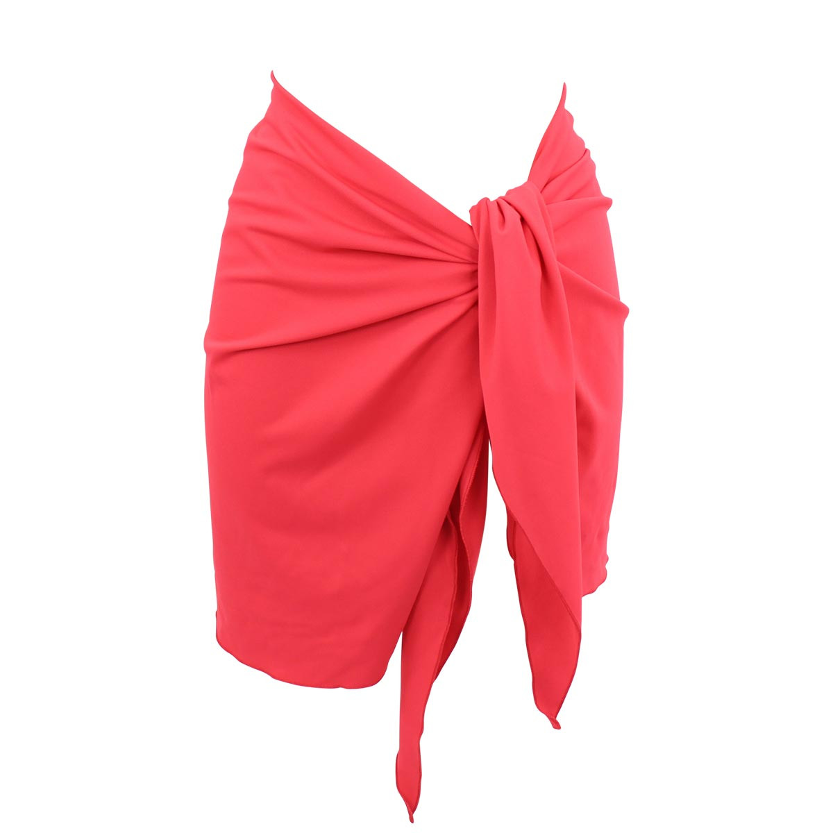 Paréo court lycra TULUM rouge, LAURA BY JANINE ROBIN