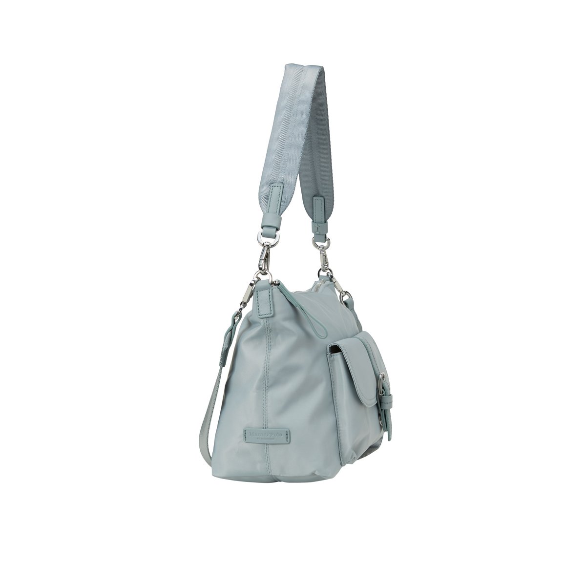 Sac Hobo modèle Caren en matériau recyclé hydrofuge bleu clair, MARC O'POLO