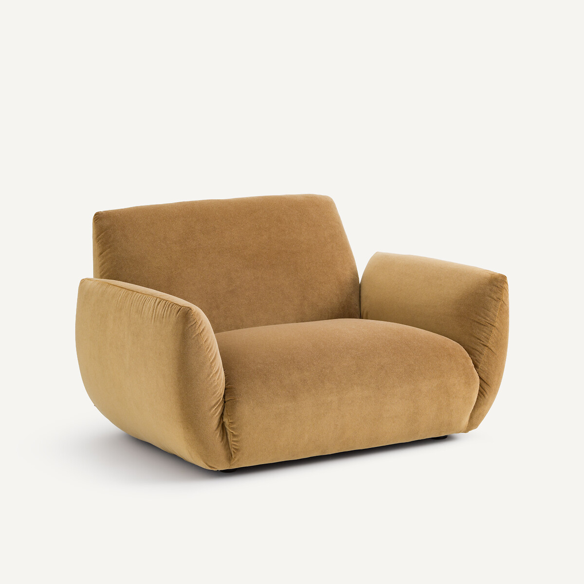 Fauteuil en velours de lin, SPOGANO caramel, AM.PM