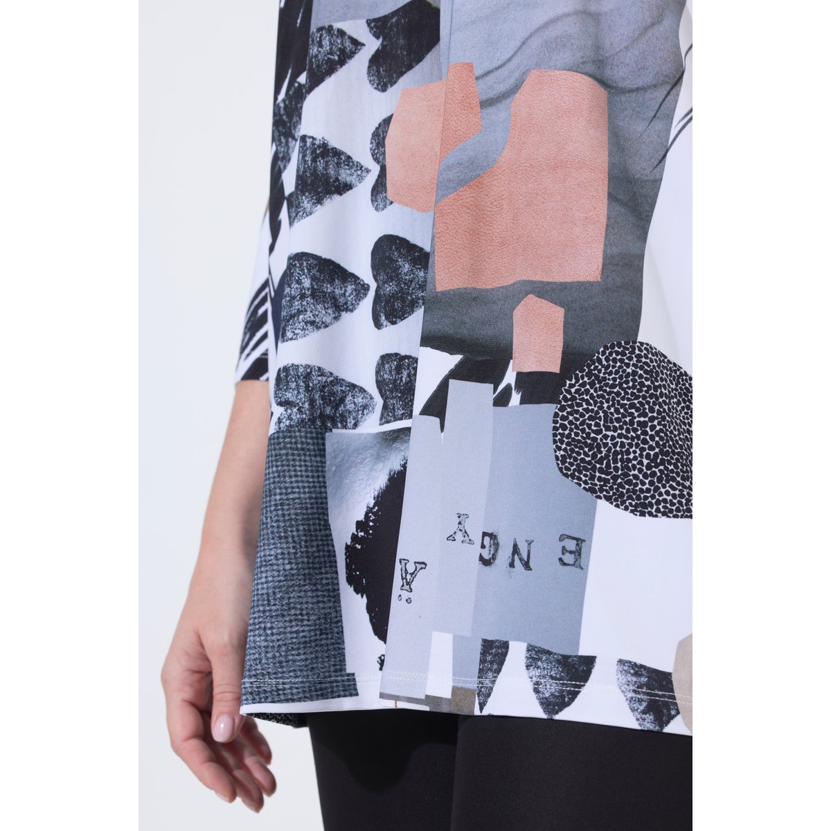 T-shirt au tombé fluide, motif cœurs blanc neige, ULLA POPKEN