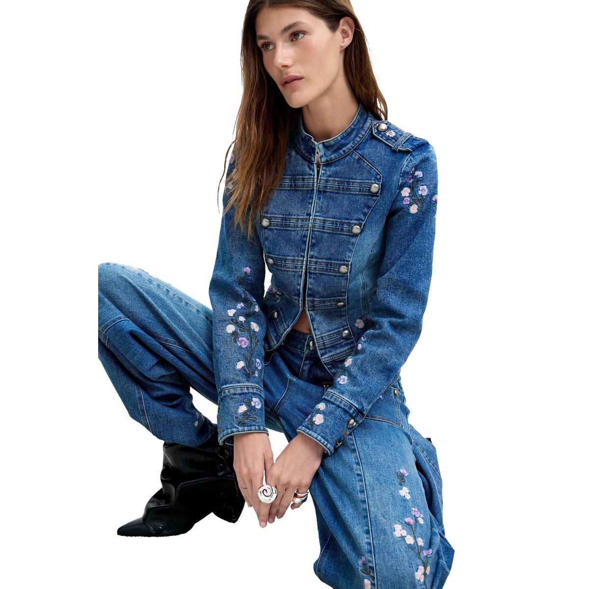 Veste brodée M C Lacroix bleu clair, DESIGUAL