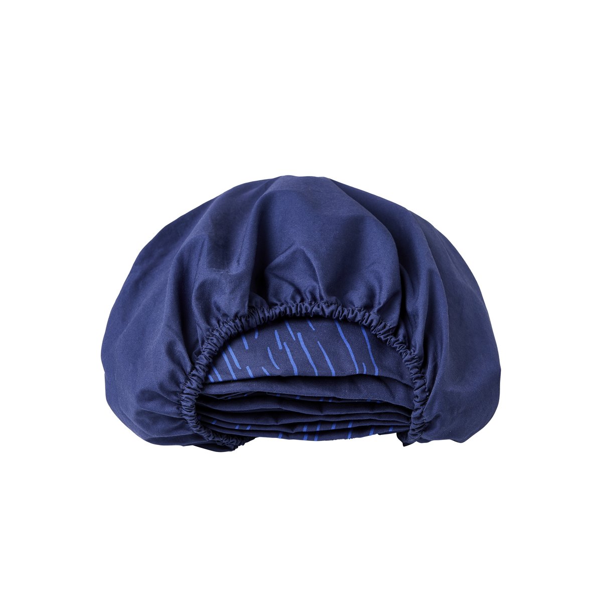 Drap housse percale de coton ONDALYS imprimé, CARRE BLANC