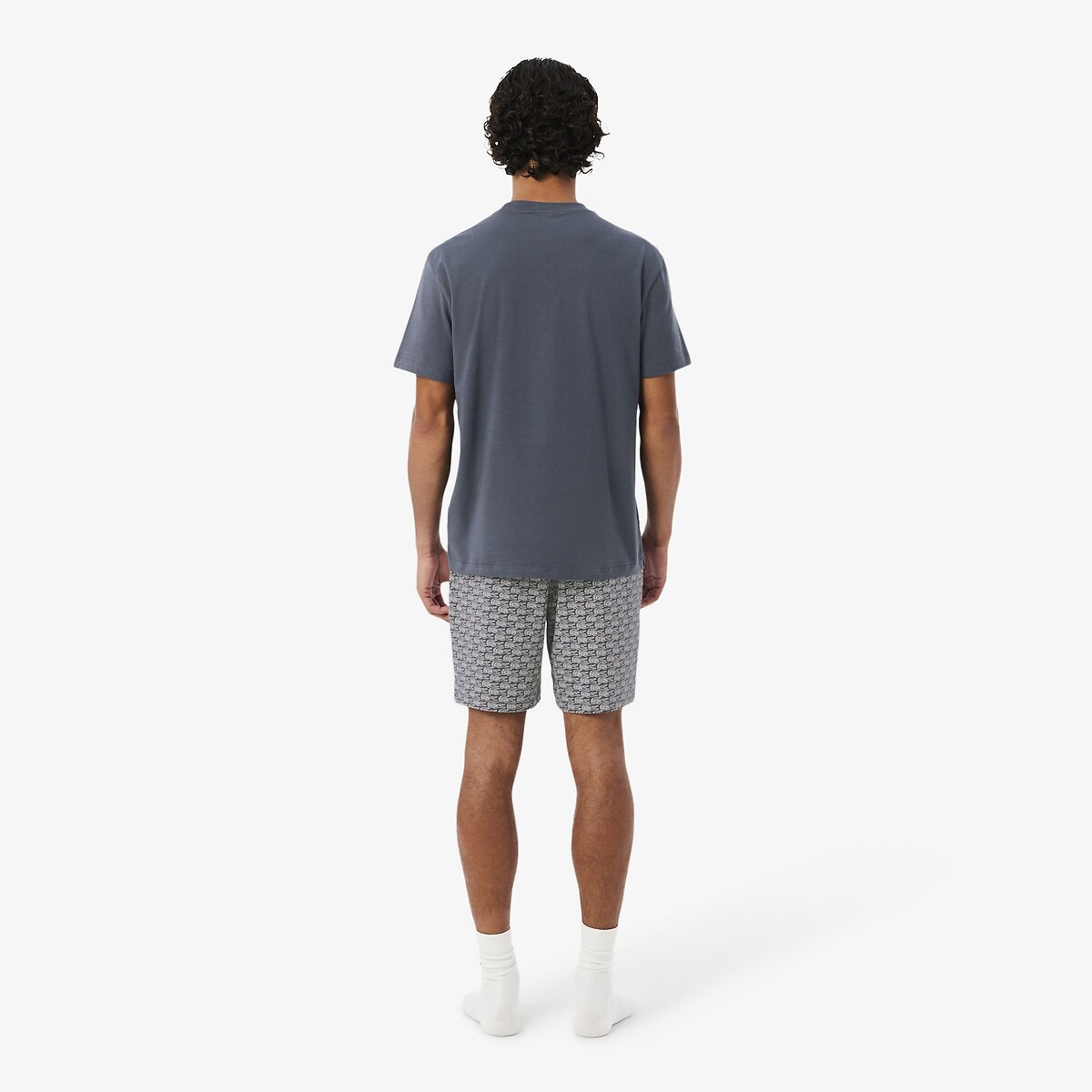 Pyjashort en jersey imprimé crocodiles gris-2si, LACOSTE