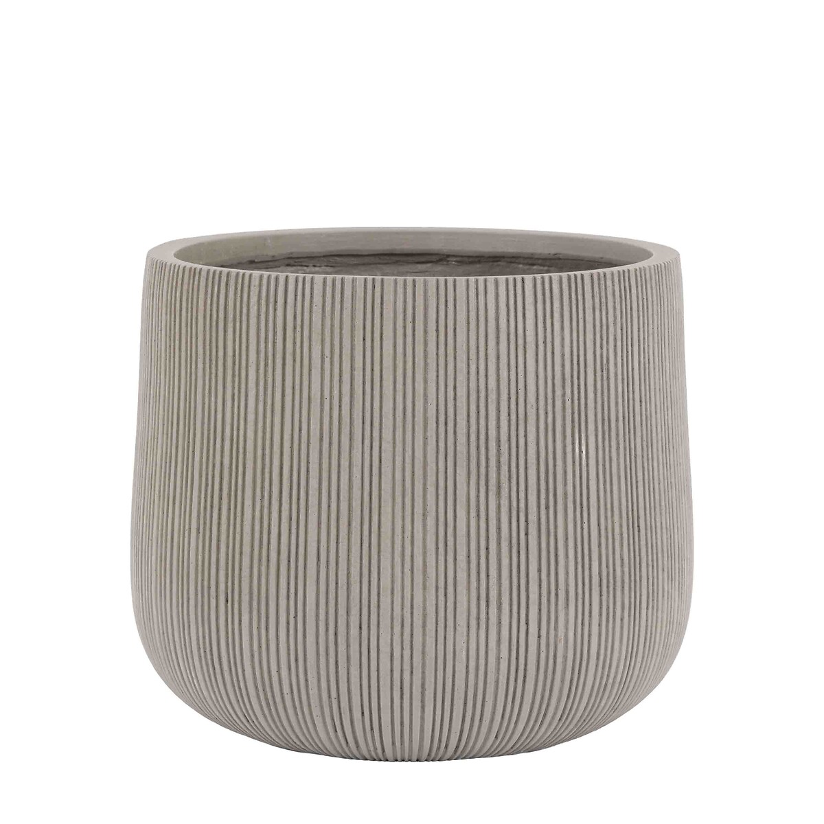 Delia Ribbed Outdoor Planter in Grey grey, ÉDITÉ