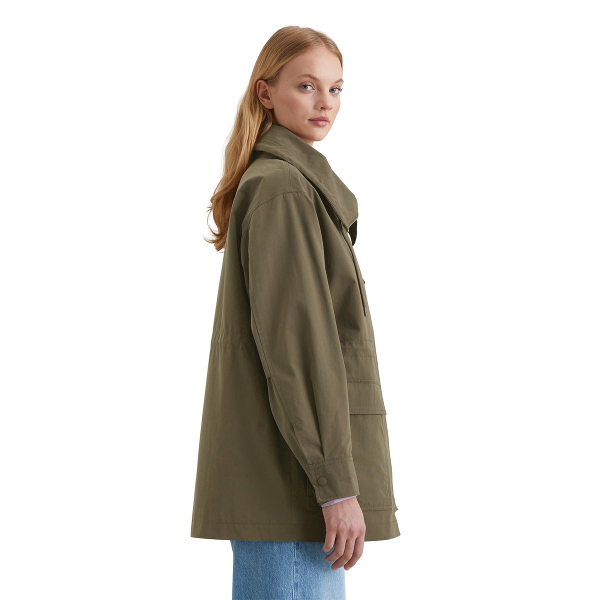 Parka workwear surdimensionnée en nylon de coton enduit marron, MARC O’POLO DENIM