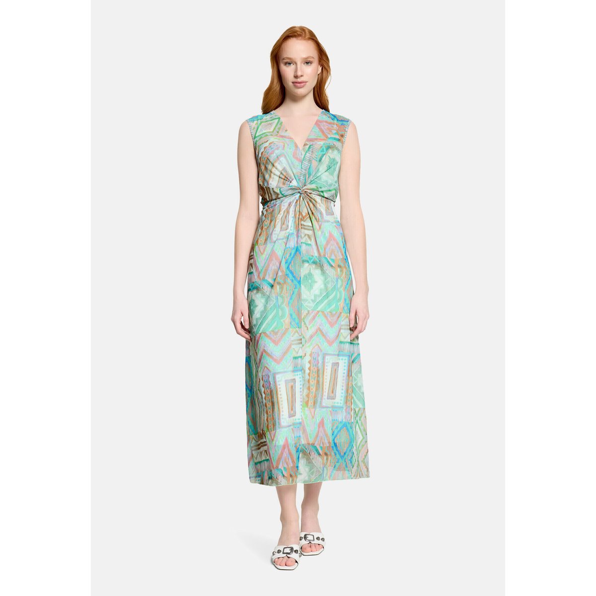 Robe longueur midi sans manches vert/violet, CARTOON