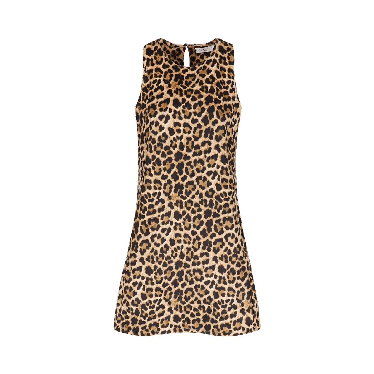 Robe sans manches léopard clair camel, LOLALIZA