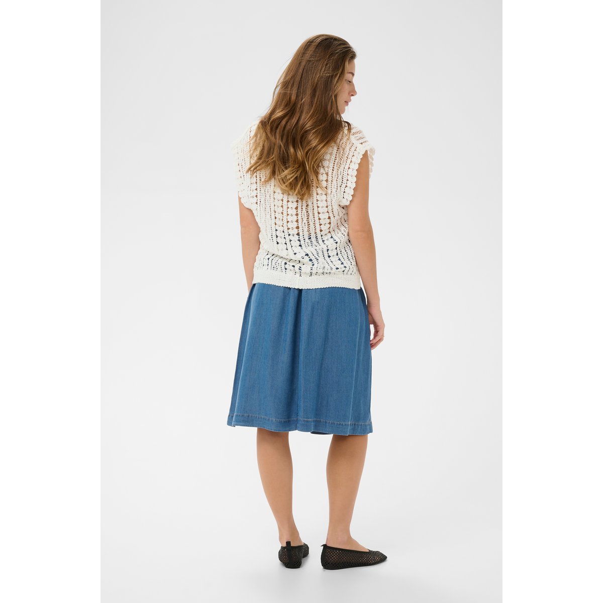 Manteau tricoté blanc snow white, CREAM