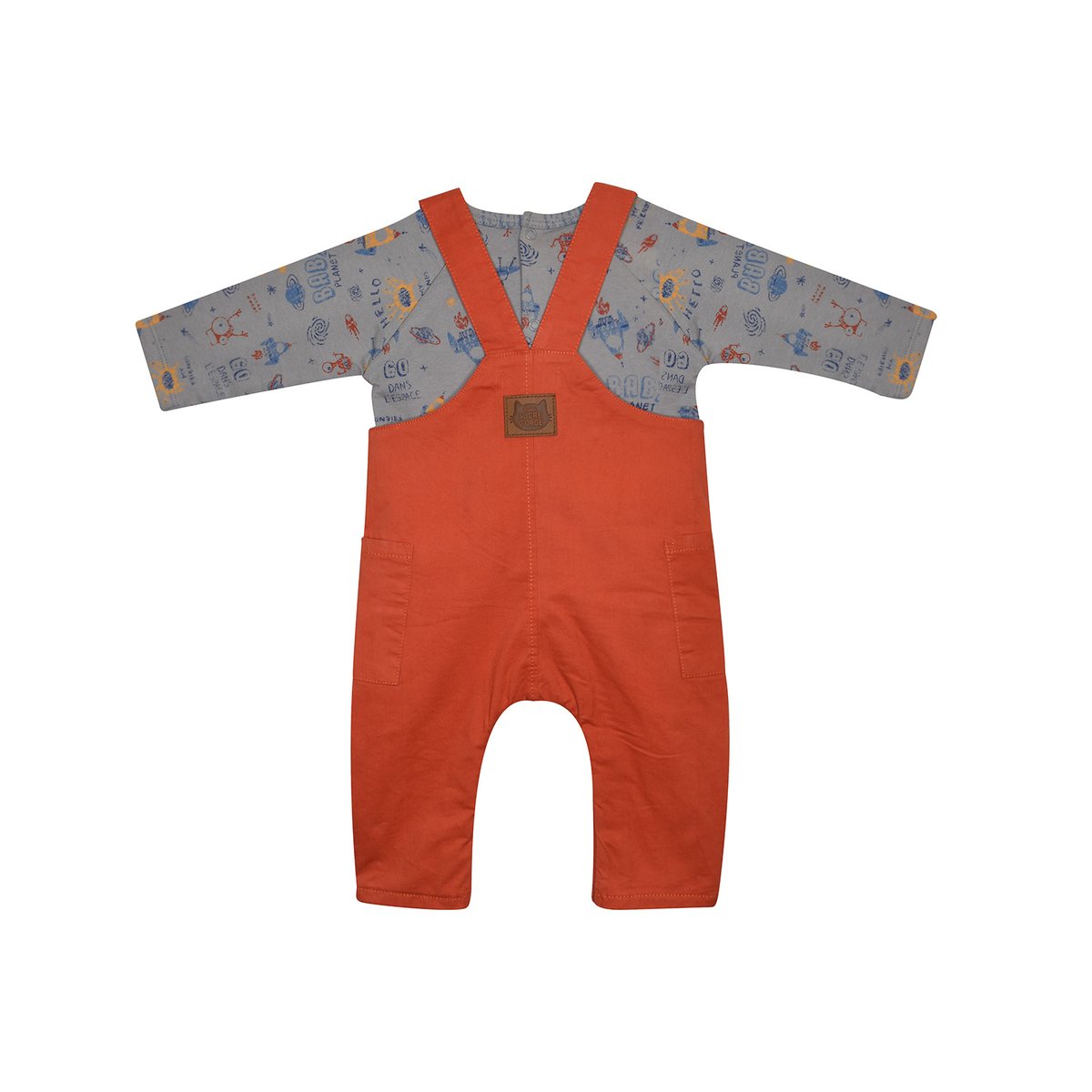 Tshirt salopette ivanohe twill long bebe rouge, SUCRE D'ORGE