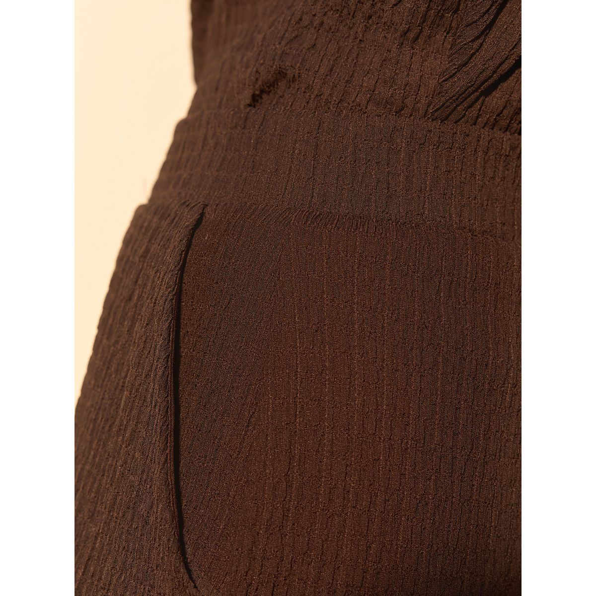 Pantalon texturé coupe large marron chocolat, NEXT