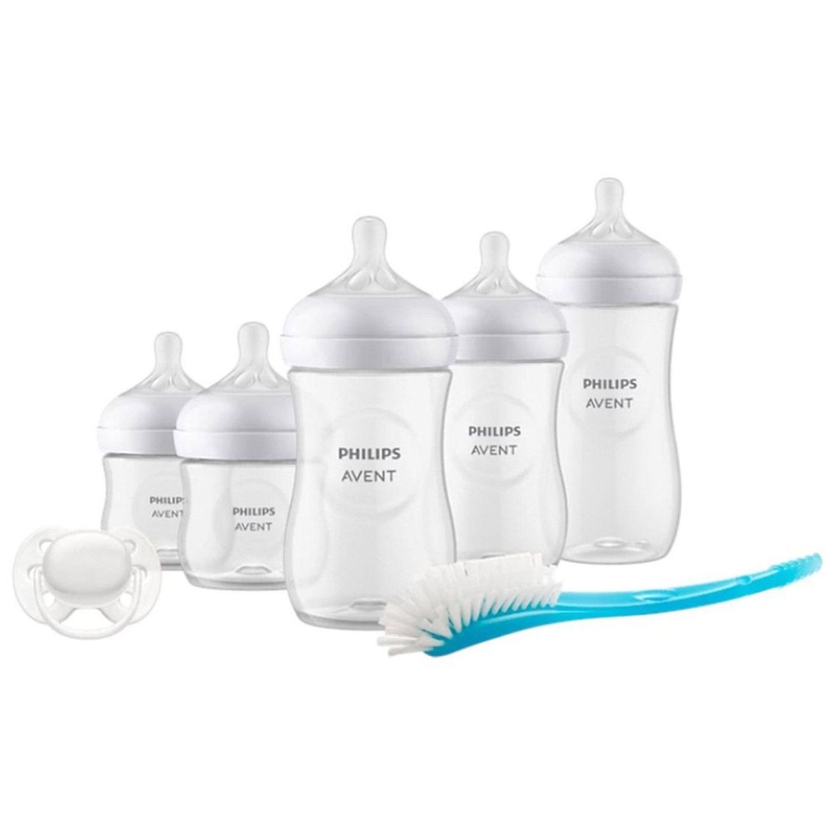 Coffret 8 biberons + 1 sucette + 1 goupillon blanc, PHILIPS AVENT