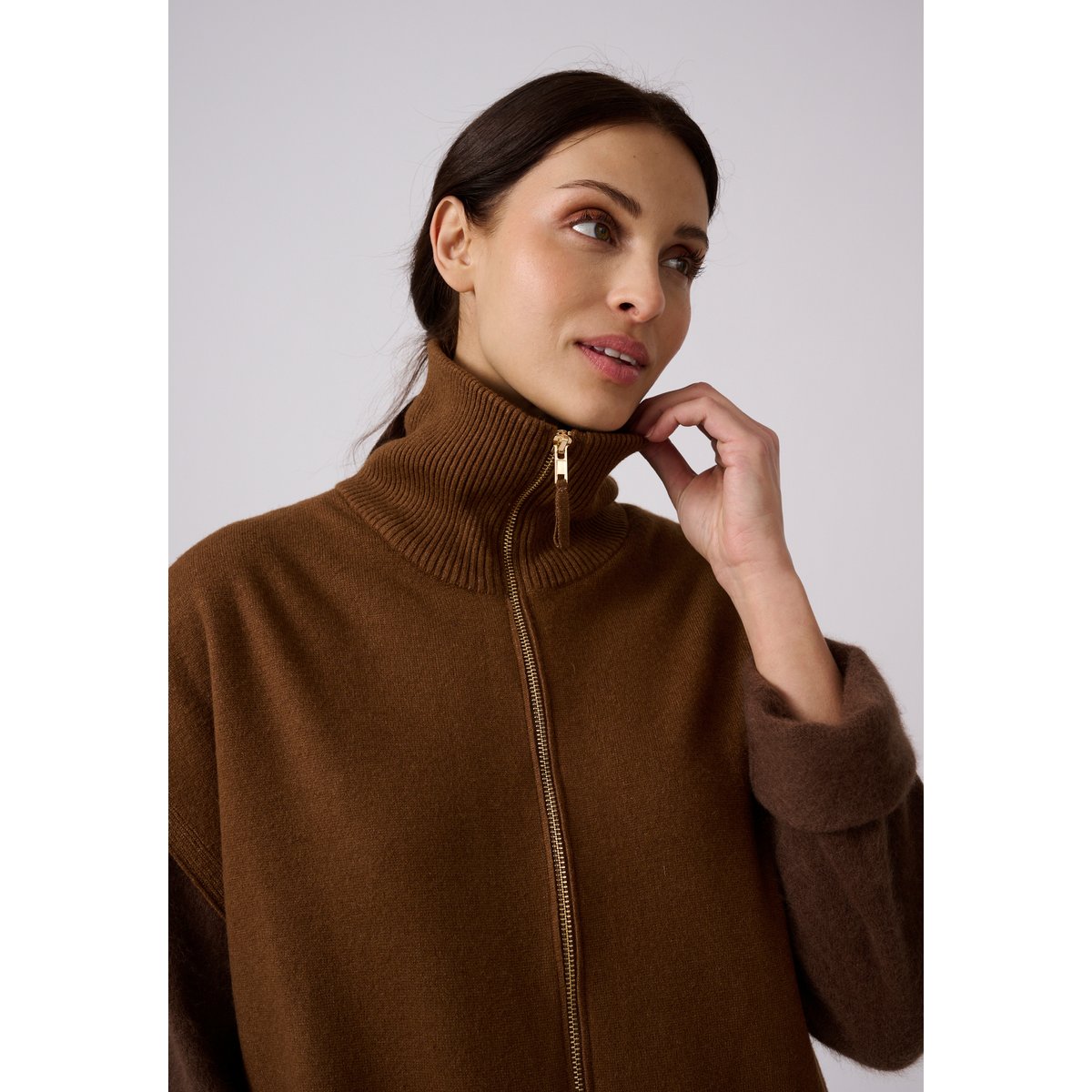Gilet sans manches zippé Thermolactyl marron chocolat, DAMART