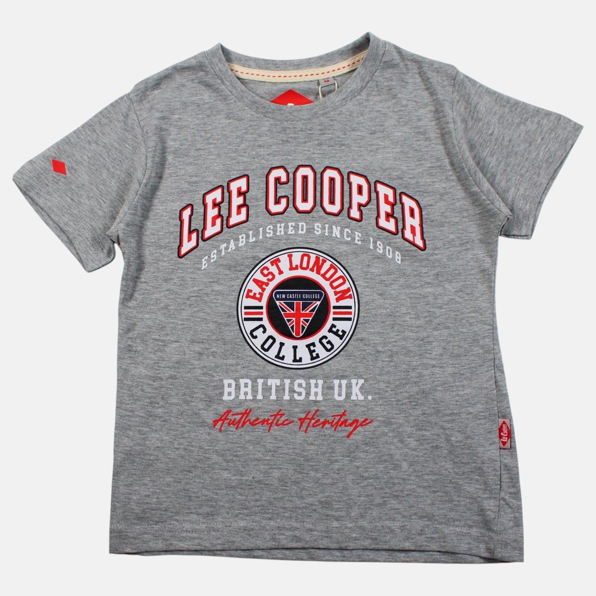 T-shirt manches courtes imprimé, col rond SURF CLUB gris, LEE COOPER