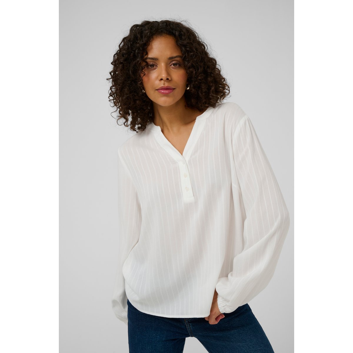 Blouse à manches longues blanc chalk, KAFFE